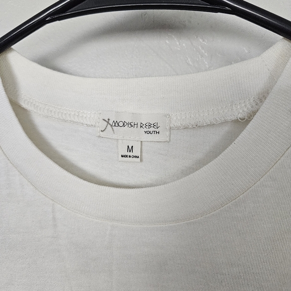 Modish Rebel NWOT Girls Youth Medium White Short Sleeve Racing Graphic Tee Car - Picture 2 of 4